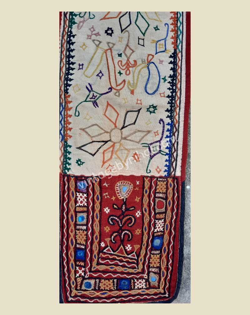  Vintage Gujarat Hand Embroidered Cotton Ceremonial Faja Belt Sash â€œBOKANIâ€